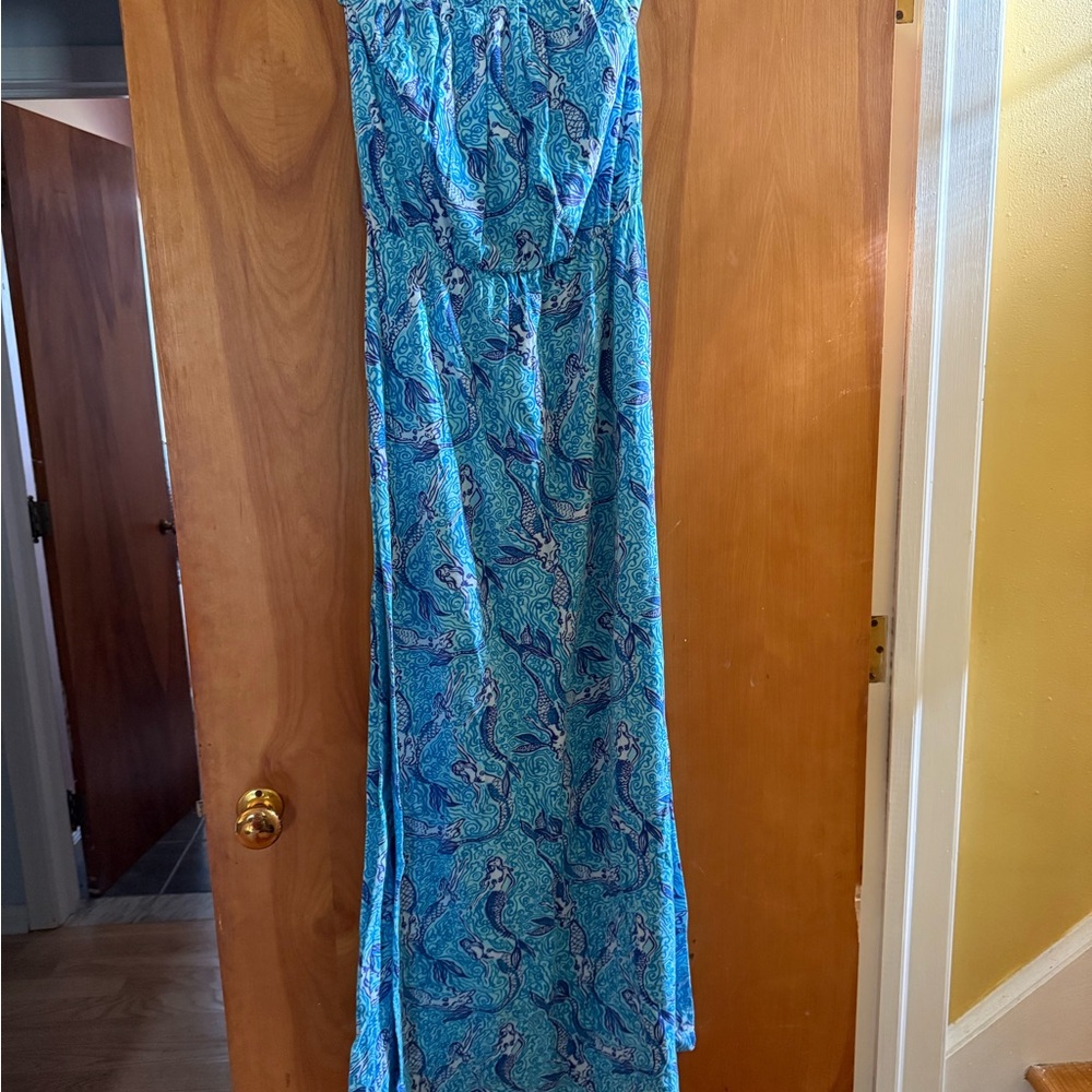 Blue Patterned Maxi Dress